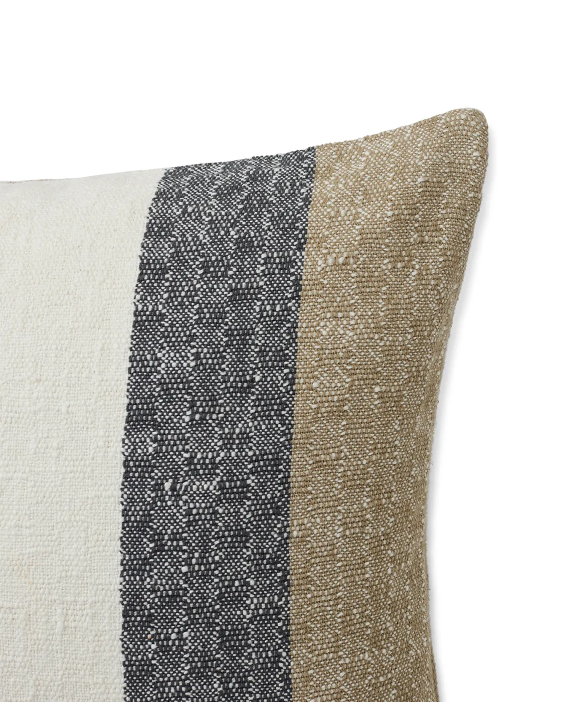 Vertical Striped Cotton kuddfodral 50x50 cm, Beige-gray Lexington