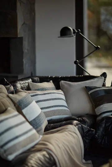 Vertical Striped Cotton kuddfodral 50x50 cm - Beige-gray - Lexington