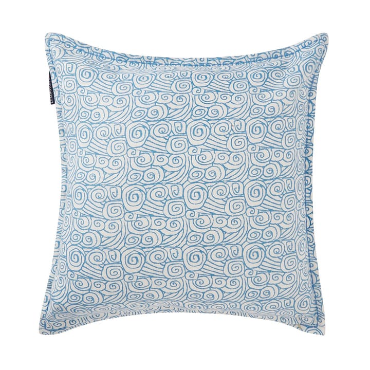 Waves Printed Linen/Cotton kuddfodral 50x50 cm, White Lexington