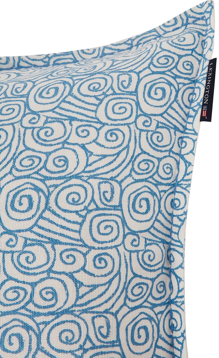 Waves Printed Linen/Cotton kuddfodral 50x50 cm, White Lexington