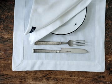 White jacquard cotton bordstablett 40x50 cm - Vit - Lexington