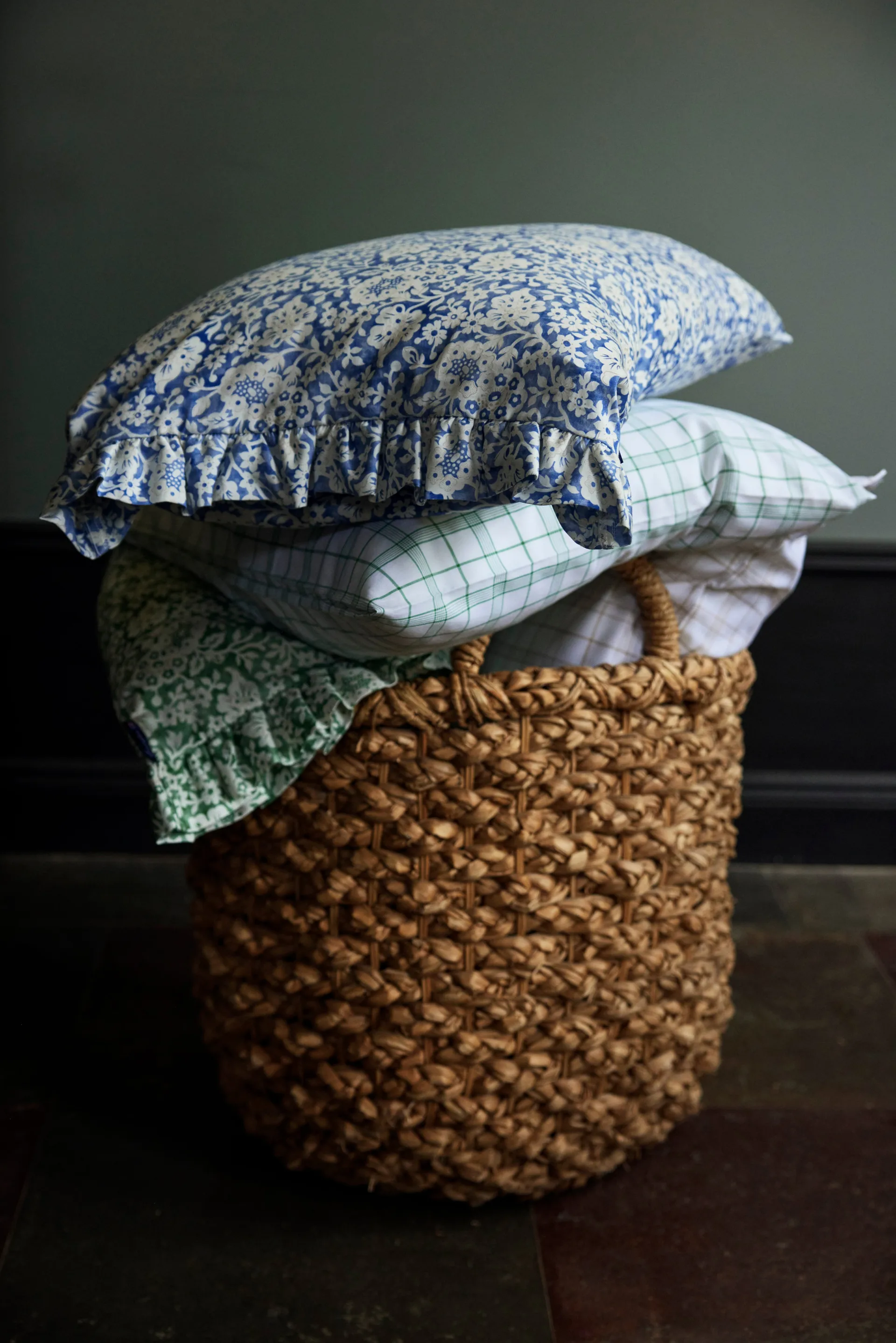 White/Beige Checked Lyocell/Cotton bäddset, 50x60 cm, 150x210 cm Lexington