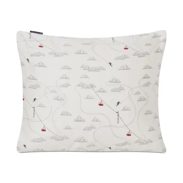 Winter Printed Cotton Sateen örngott 50x60 cm - White-gray-red - Lexington