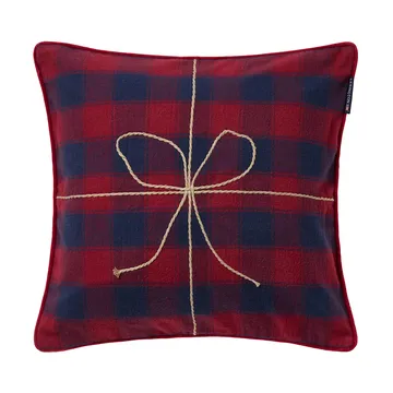 Wrapped checked eko. flannel kuddfodral 50x50 cm - Dark blue-red - Lexington