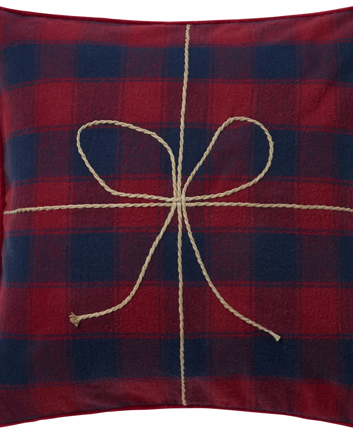 Wrapped checked eko. flannel kuddfodral 50x50 cm, Dark blue-red Lexington