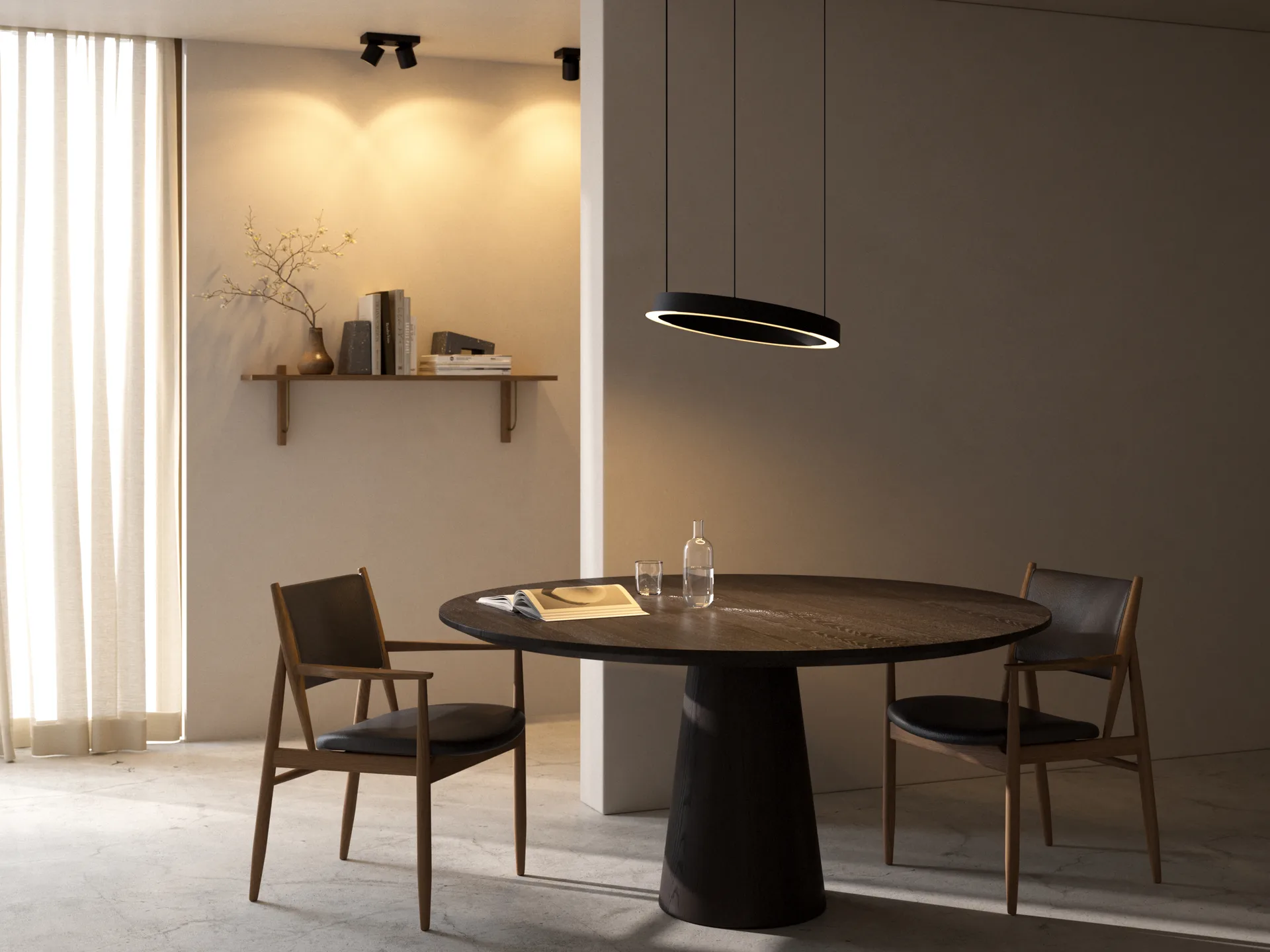 Edge round Ø40 pendel switch tune, Carbon black Light-Point