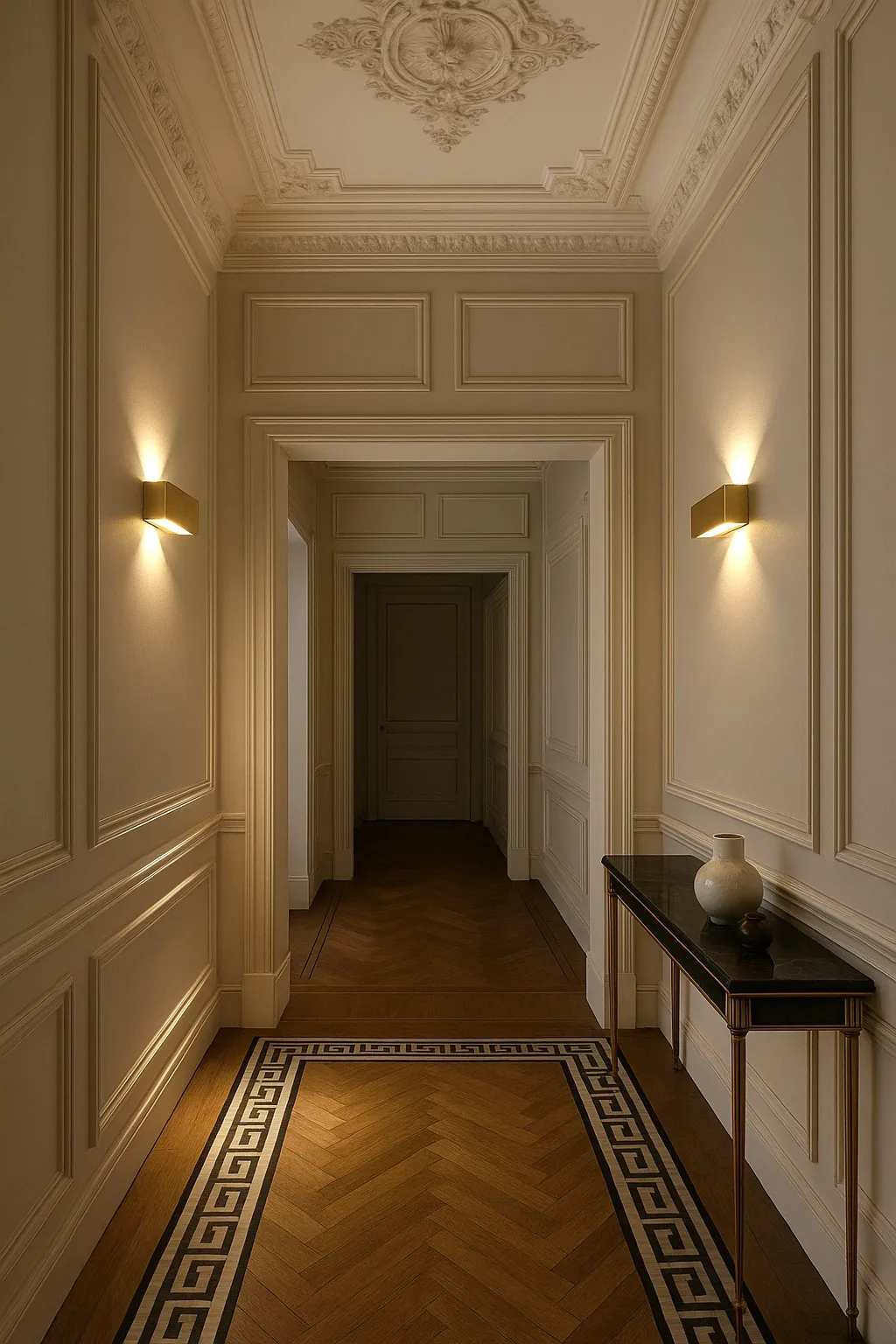 Linea W3 vägglampa switch tune, Brass, 7x60 cm Light-Point