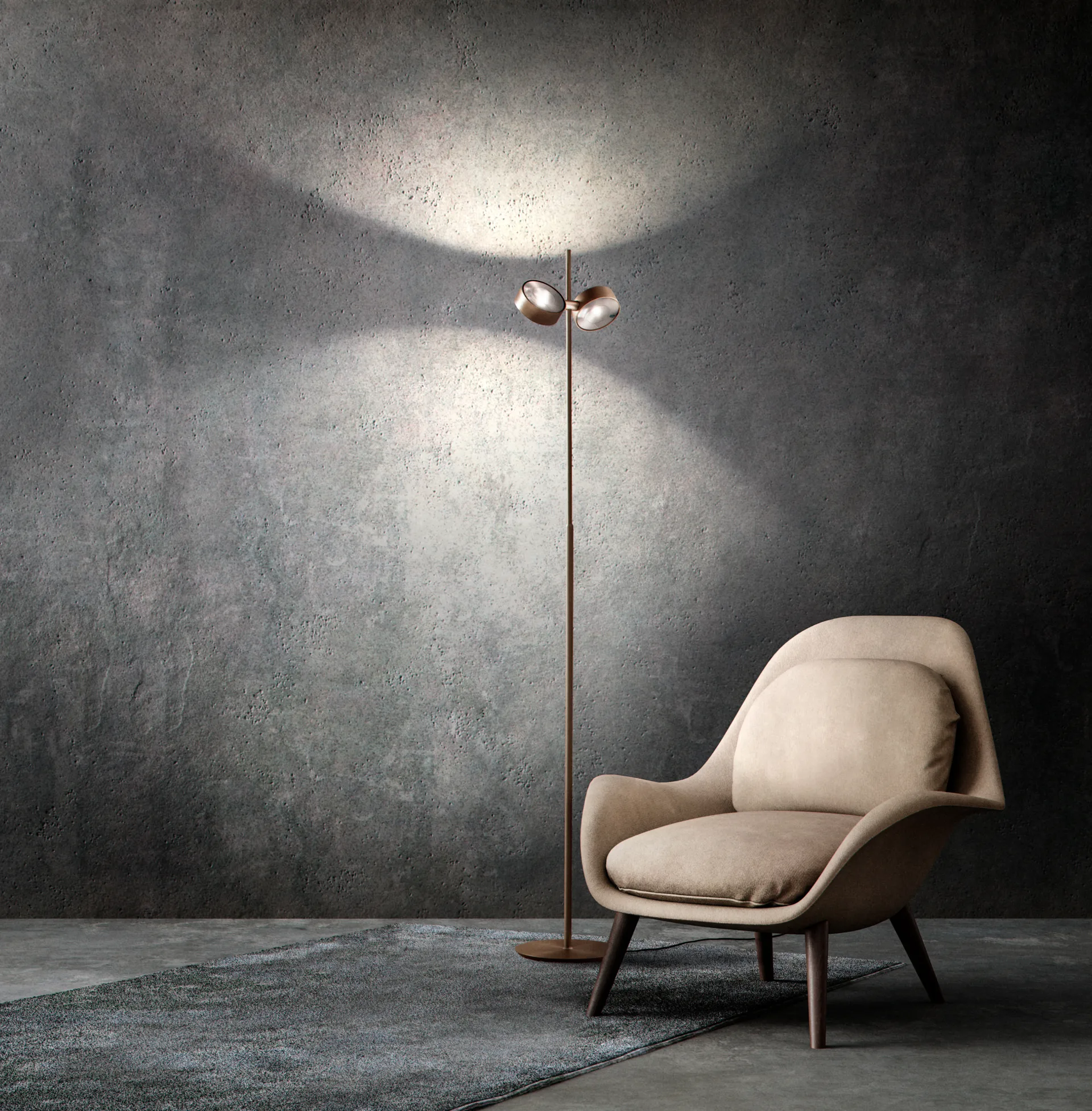 Orbit golvlampa, Rose gold Light-Point