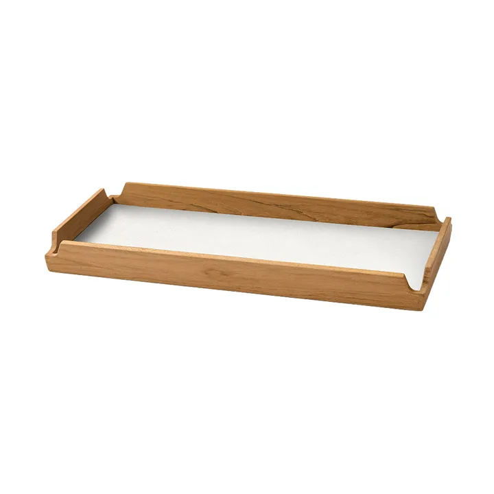 Airy Nupo bricka - Pure white-teak, slim - LIND DNA