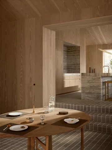 Corduroy bordstablett square L - Caviar - LIND DNA