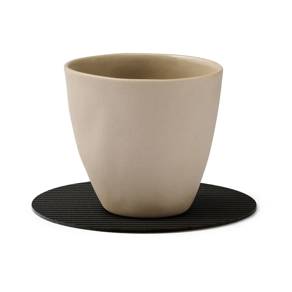 Corduroy glasunderlägg, Black ink, circle LIND DNA