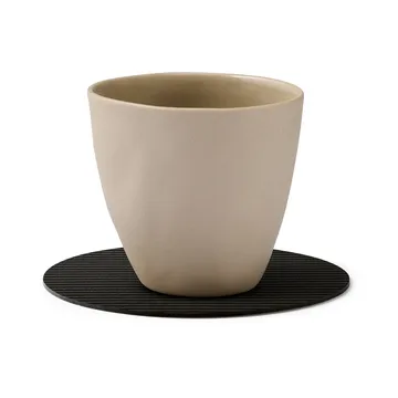 Corduroy glasunderlägg - Black ink, circle - LIND DNA