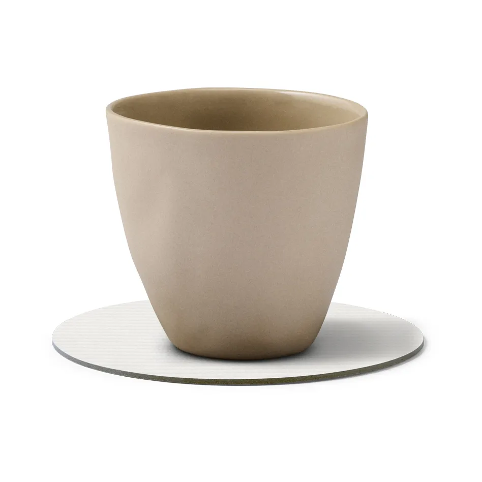 Corduroy glasunderlägg, Pure white, circle LIND DNA