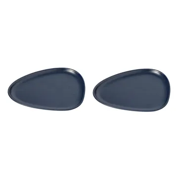 Curve Stoneware lunchtallrik 2-pack - Marinblå - LIND DNA