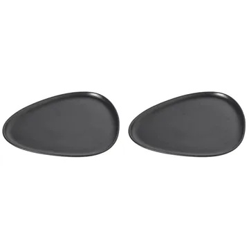 Curve Stoneware middagstallrik 2-pack - Svart - LIND DNA