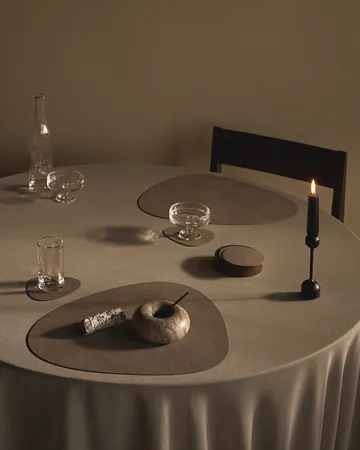 Wood Box förvaring till glasunderlägg - Smoked-oak, circle, S - LIND DNA