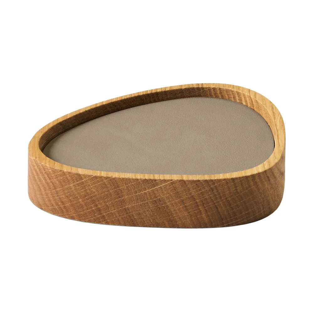 Wood Box glasunderlägg set, Nature-oak, curve, S, Nupo clay brown, 9 delar LIND DNA