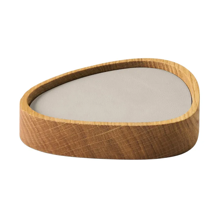 Wood Box glasunderlägg set - Nature-oak, curve, S, Nupo oyster white, 9 delar - LIND DNA