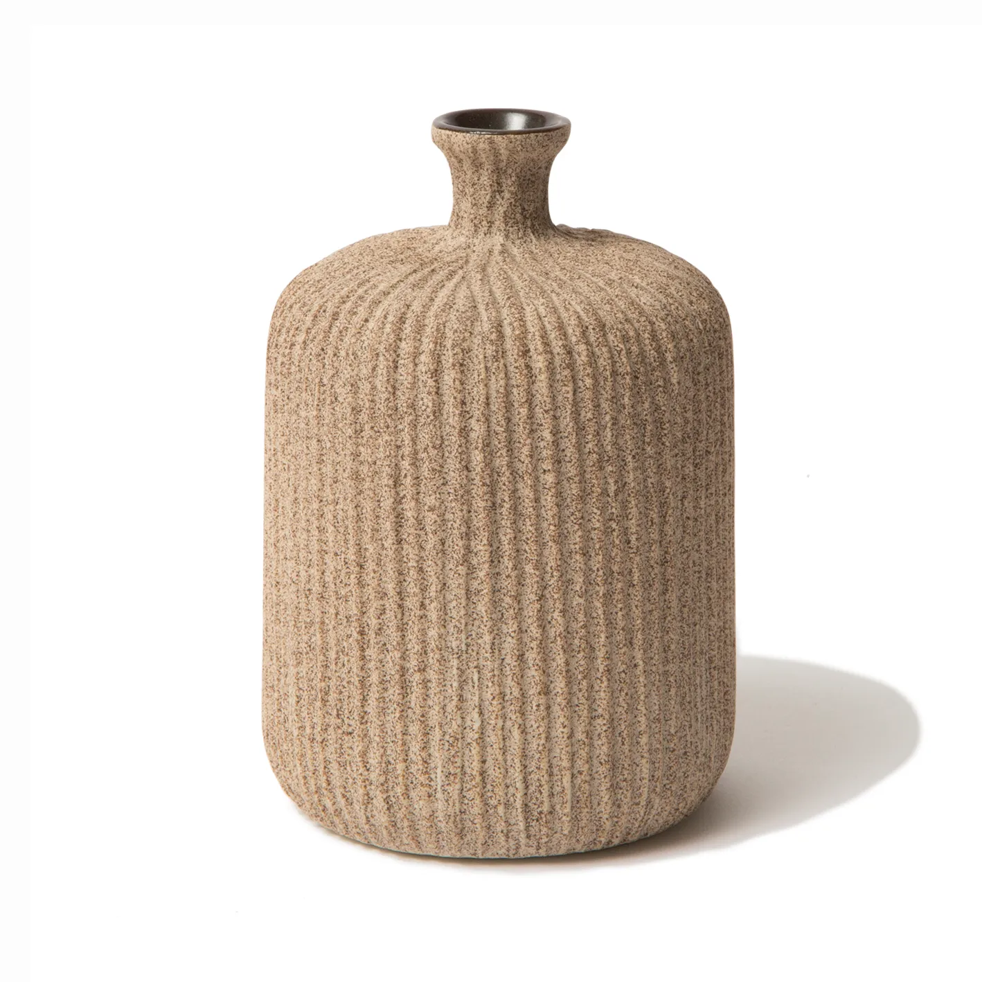 Bottle vas, Sand medium stripe, medium Lindform