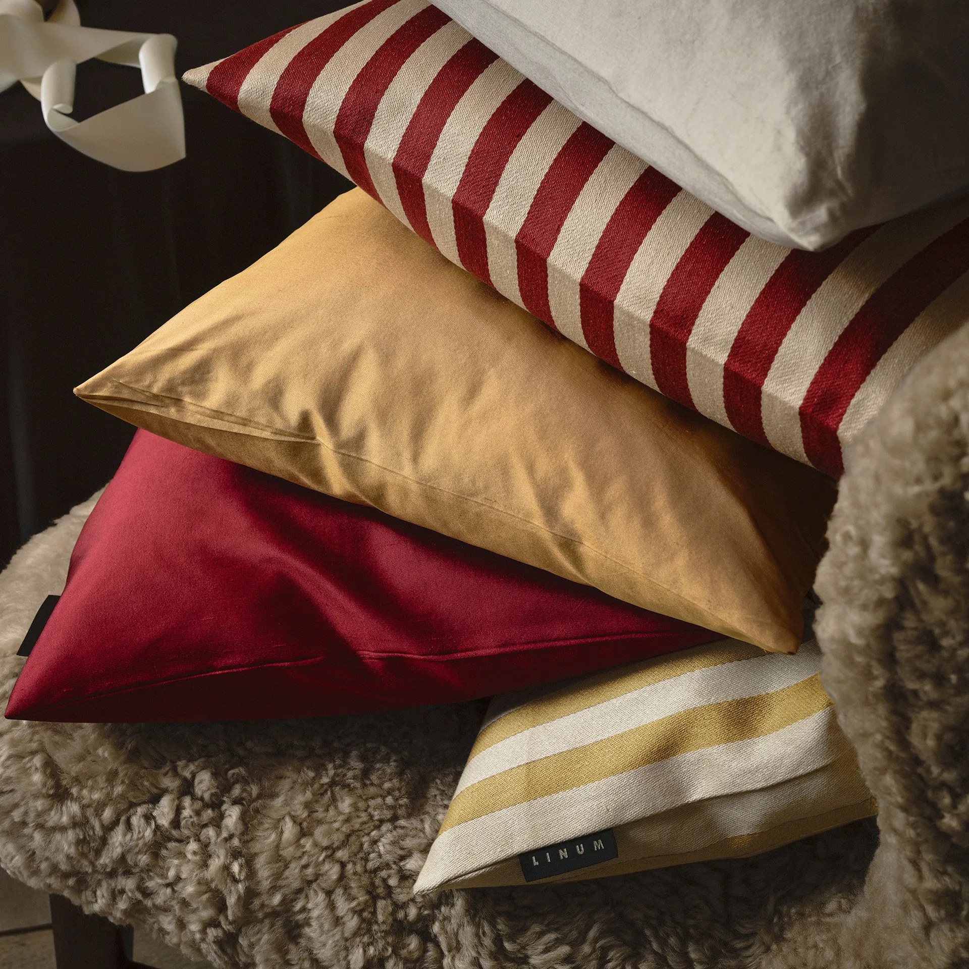 Amalfi kuddfodral 35x50 cm, Rostorange Linum