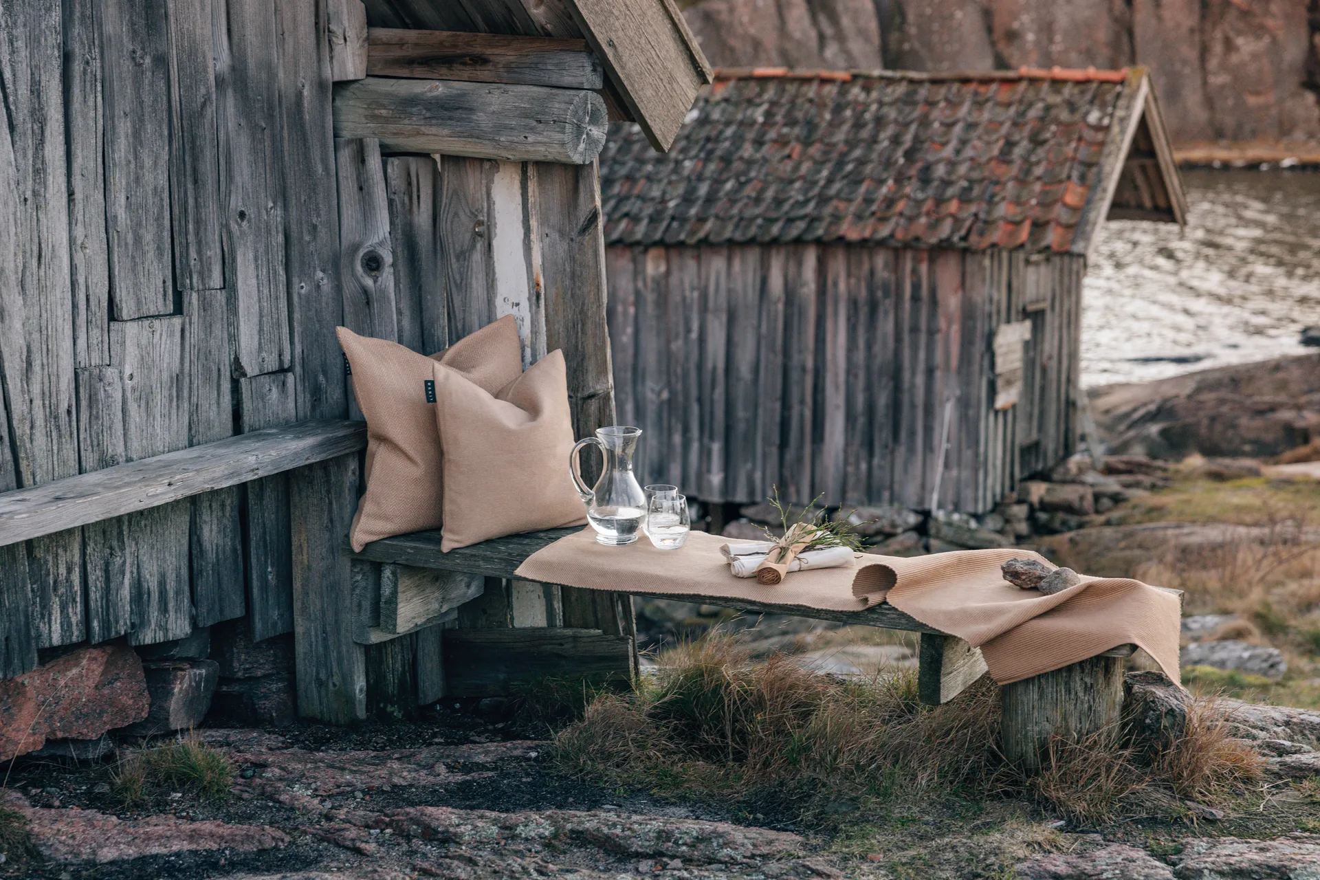 Uni löpare 45x150 cm, Kamelbrun Linum