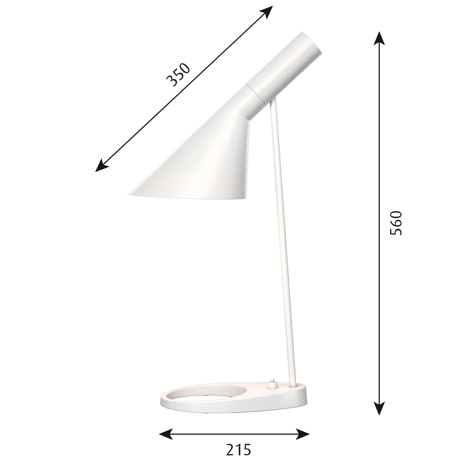 AJ bordslampa, Vit Louis Poulsen