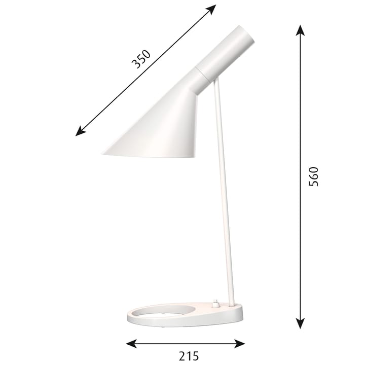 AJ bordslampa, Vit Louis Poulsen