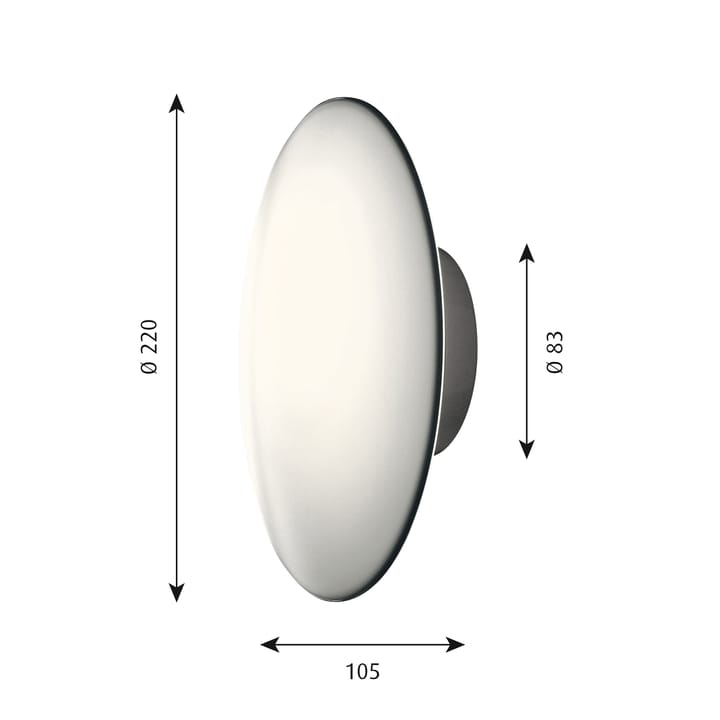 AJ Eklipta taklampa-vägglampa Ø22 cm, Vit opal Louis Poulsen