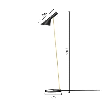 AJ golvlampa - Brass-black - Louis Poulsen