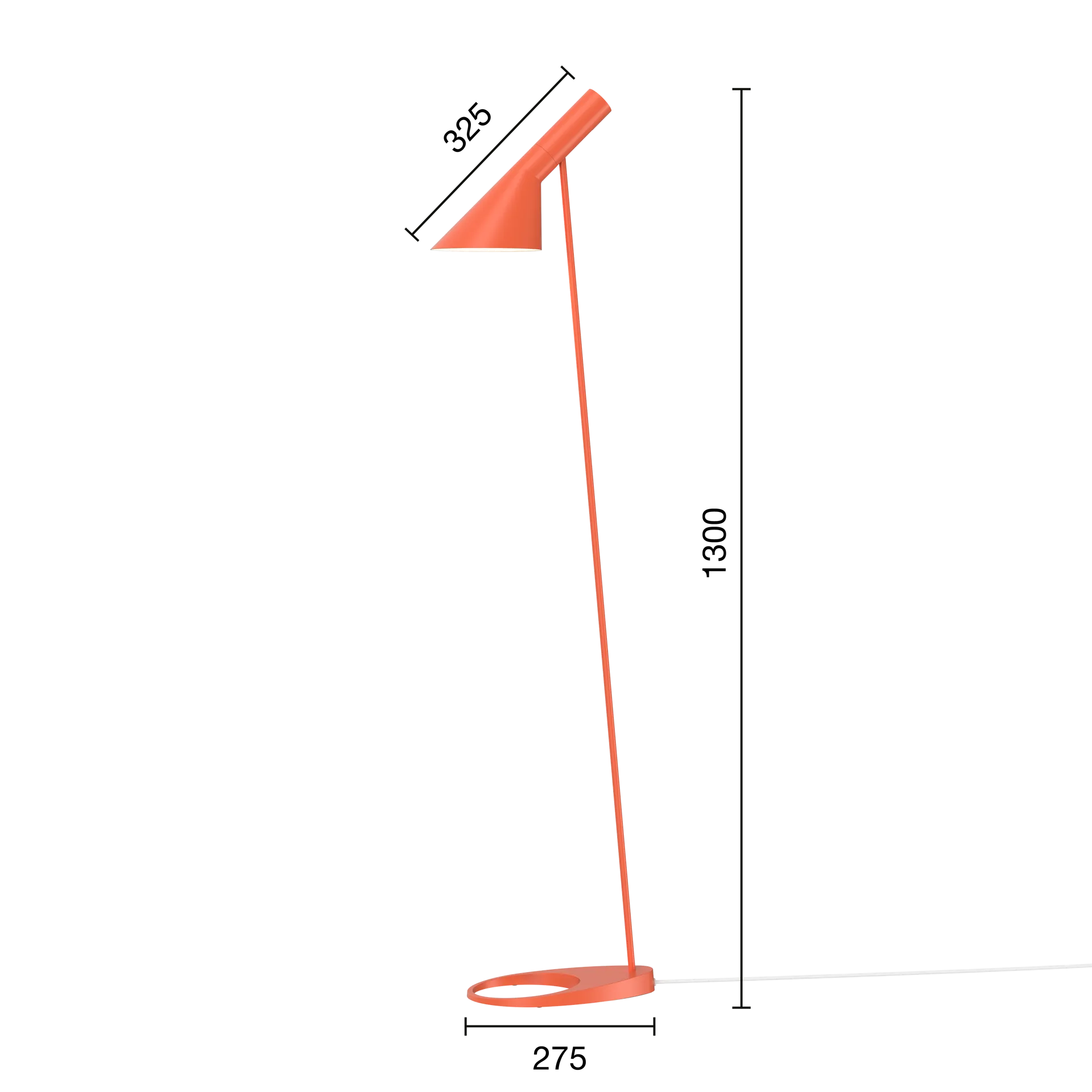 AJ golvlampa, Electric orange Louis Poulsen