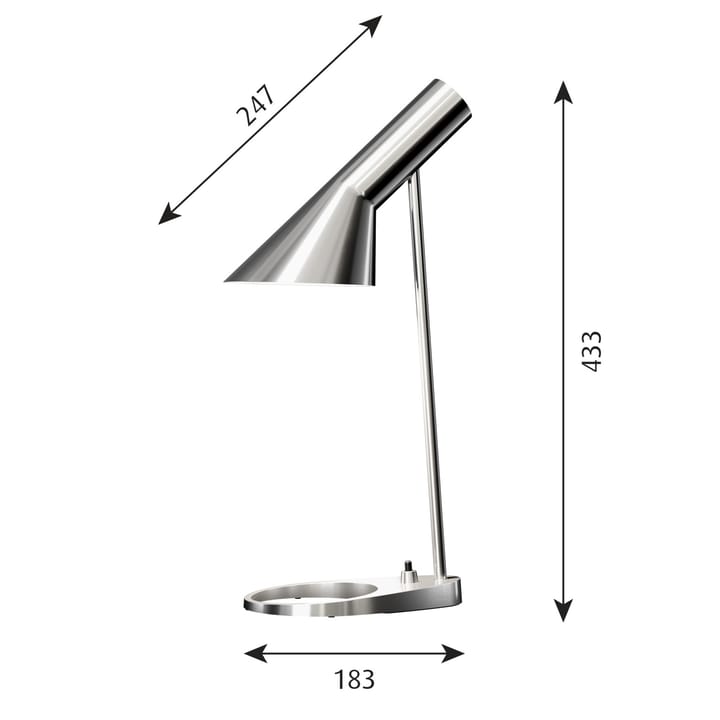 AJ MINI bordslampa, Rostfritt stål polerad Louis Poulsen