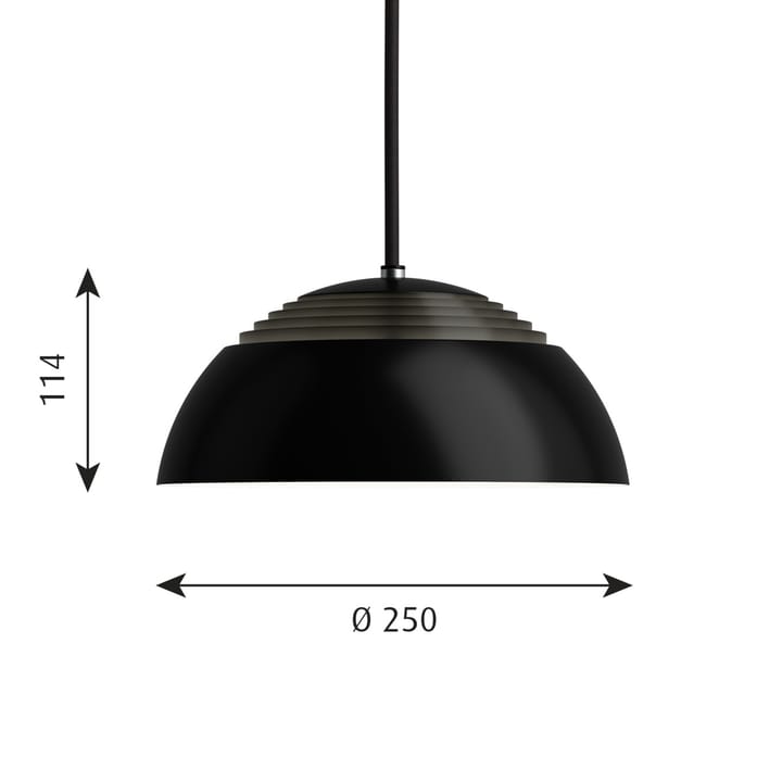 AJ Royal pendel 2700K Ø25 cm, Svart Louis Poulsen