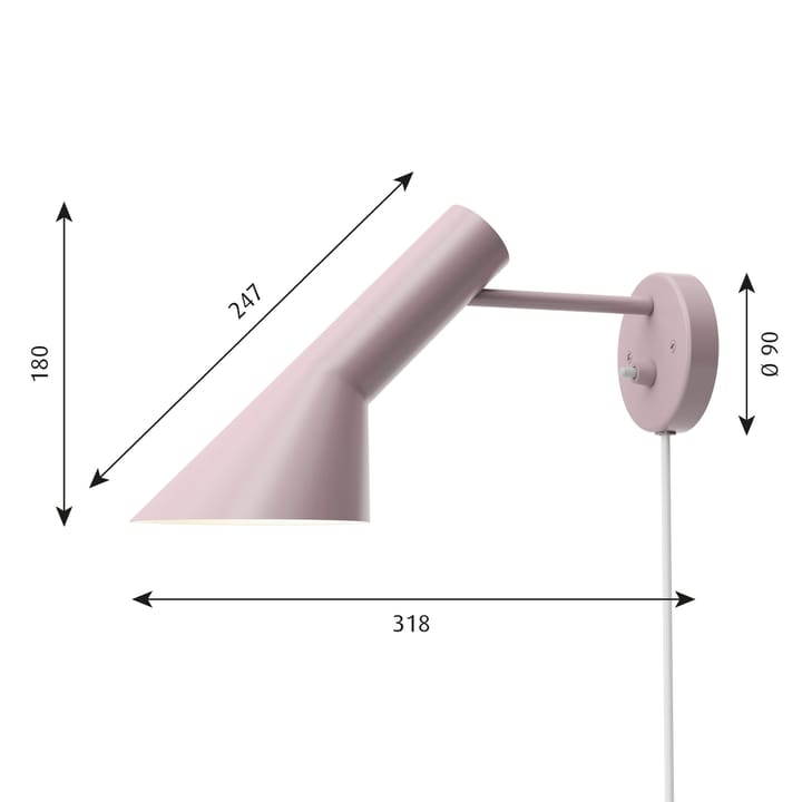 AJ vägglampa, Ljusrosa Special Edition Louis Poulsen