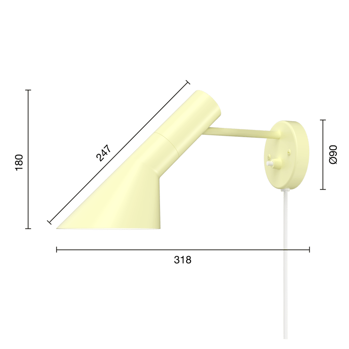 AJ vägglampa, Soft lemon Louis Poulsen