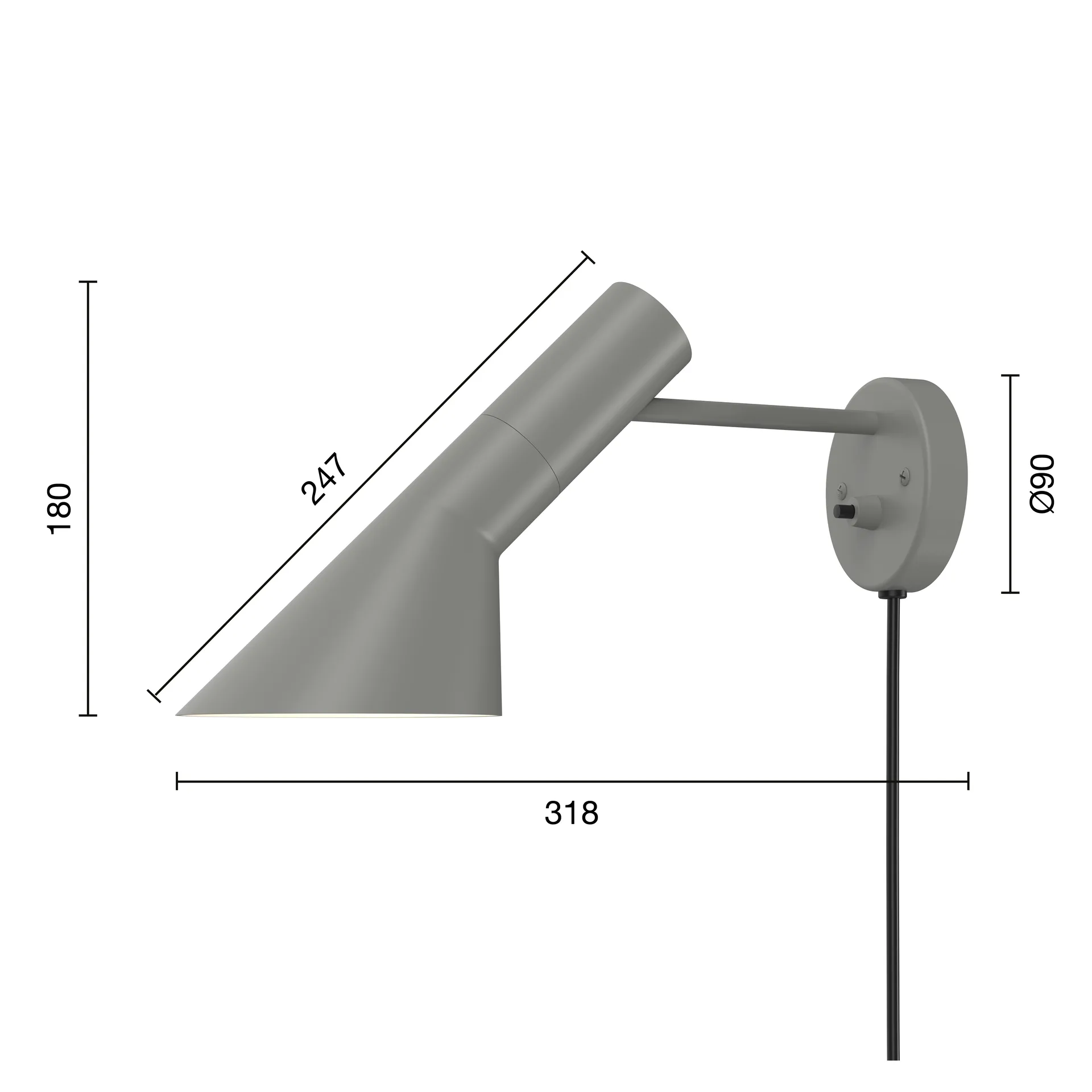 AJ vägglampa, Warm grey Louis Poulsen