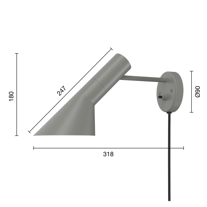 AJ vägglampa, Warm grey Louis Poulsen
