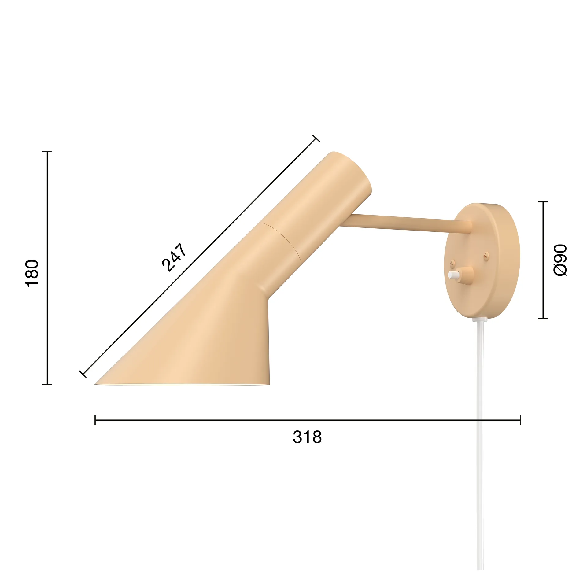 AJ vägglampa, Warm sand Louis Poulsen