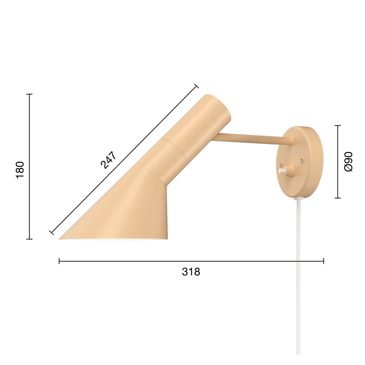 AJ vägglampa, Warm sand Louis Poulsen