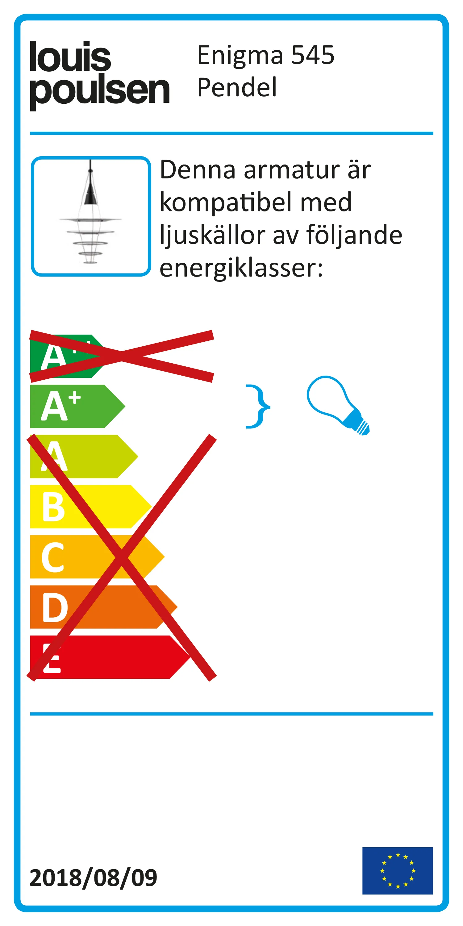 Enigma 545 pendel, Svart Louis Poulsen