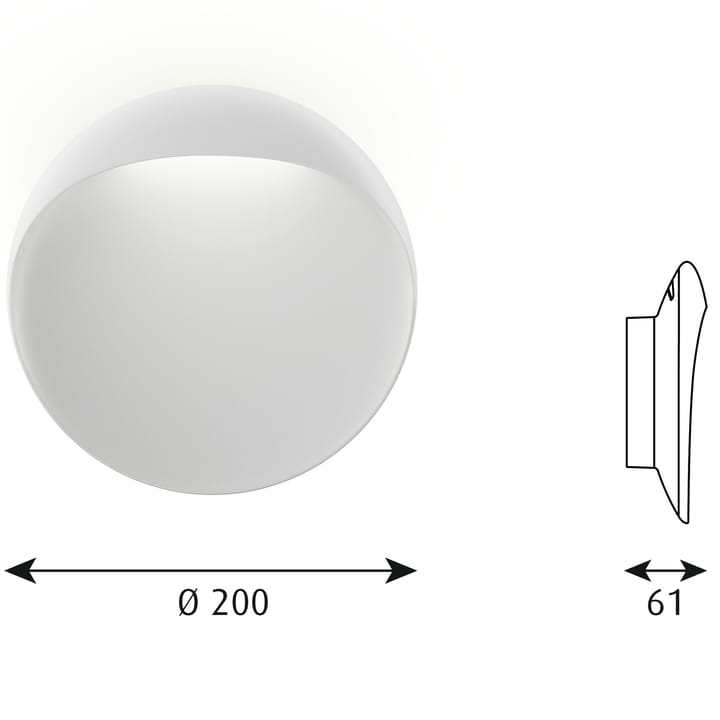 Flindt vägglampa Ø20 cm, Vit Louis Poulsen