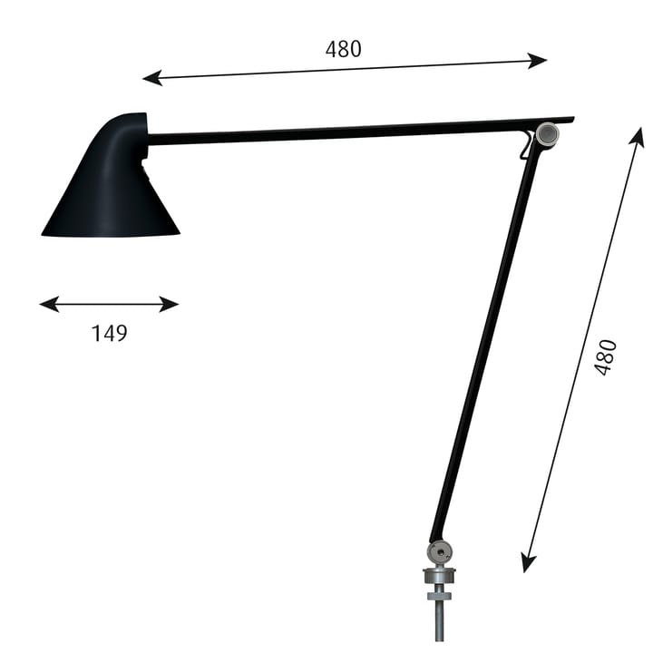 NJP bordslampa stift Ø10 mm, Svart Louis Poulsen