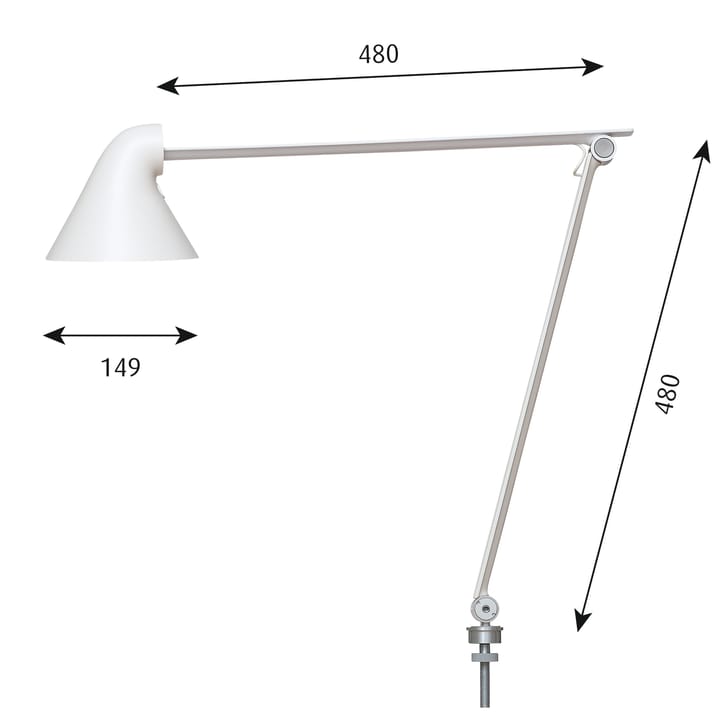 NJP bordslampa stift Ø10 mm - Vit - Louis Poulsen