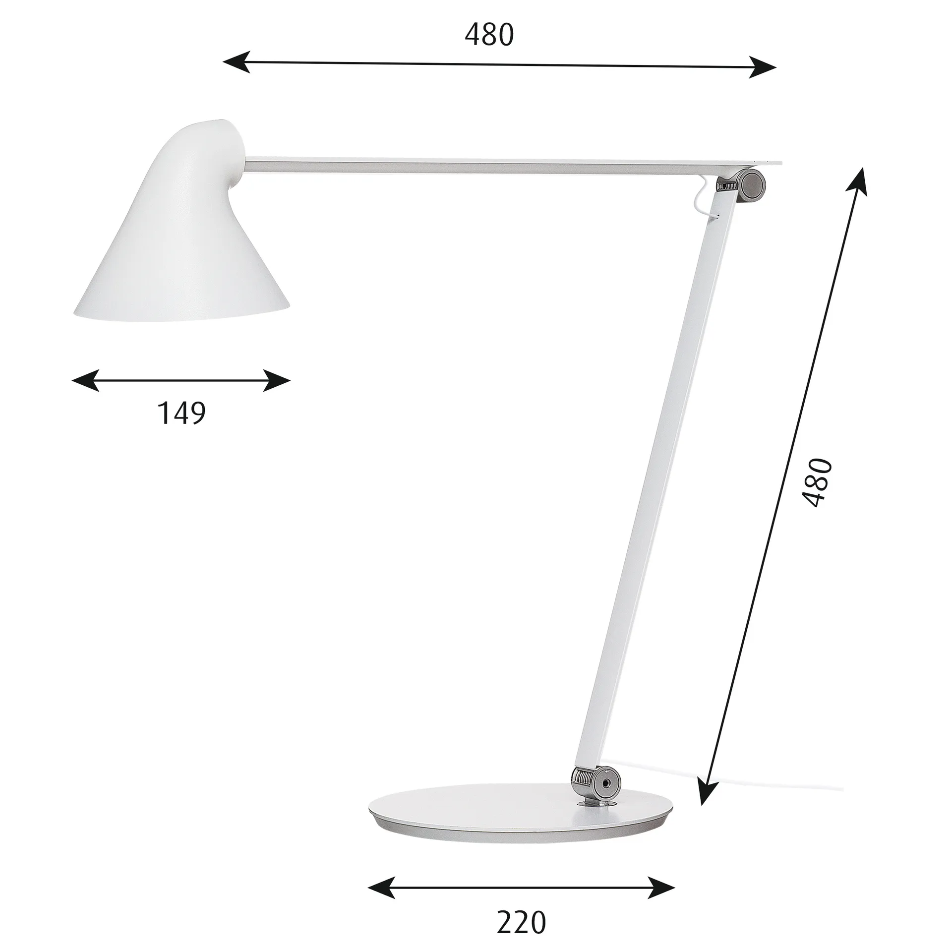 NJP bordslampa, Vit Louis Poulsen
