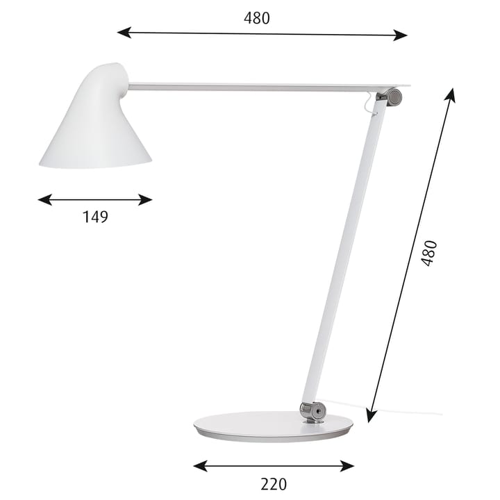 NJP bordslampa, Vit Louis Poulsen