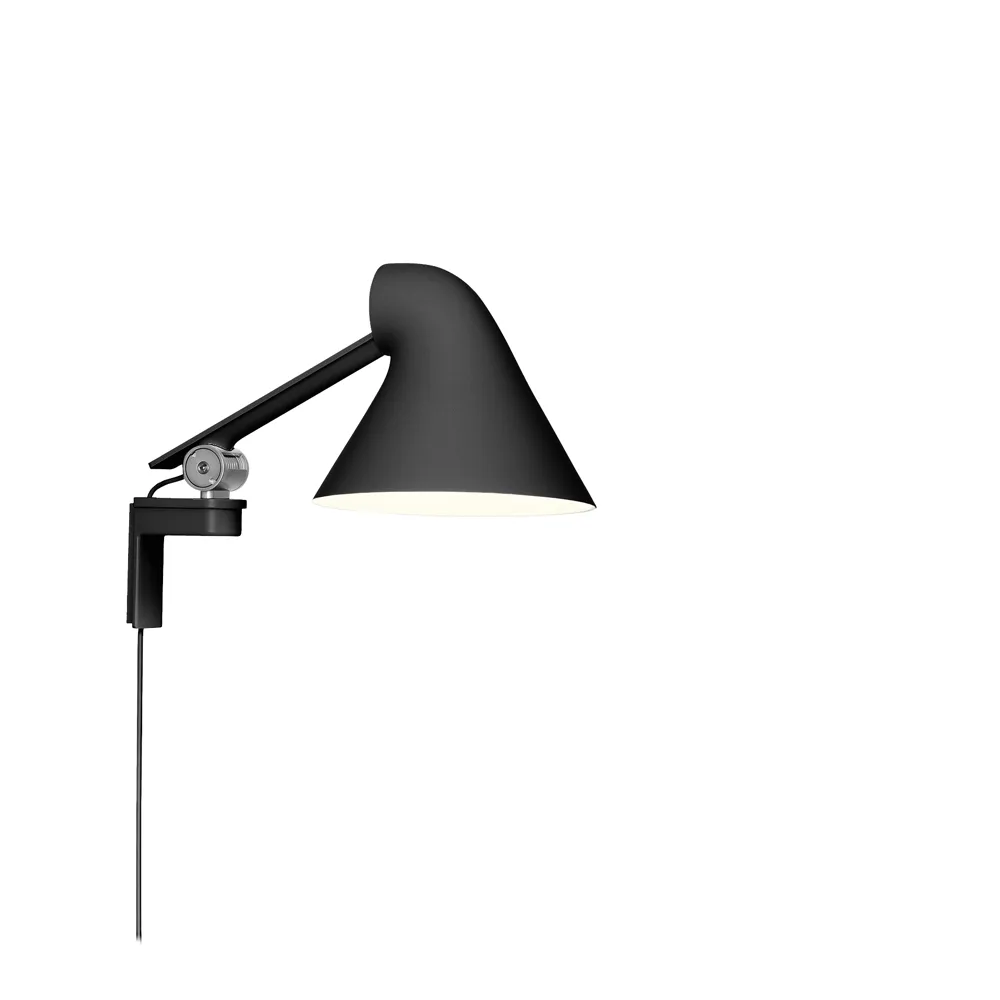 NJP vägglampa, Svart, kort arm, LED, 3000k Louis Poulsen
