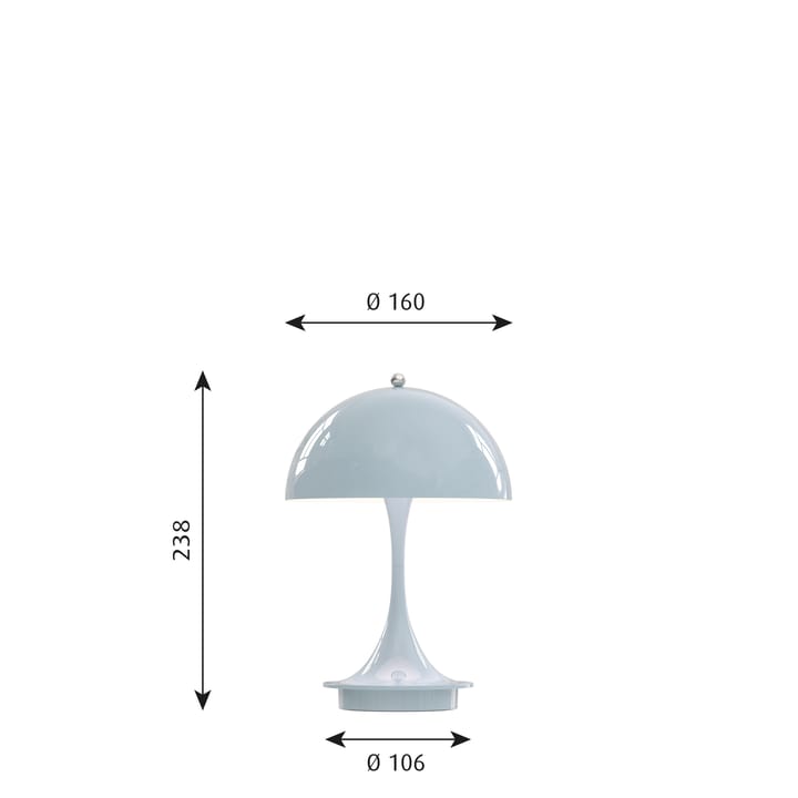 Panthella 160 portable bordslampa - Ljusblå - Louis Poulsen