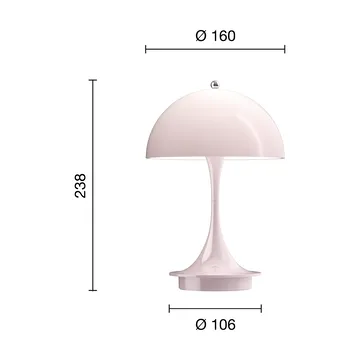 Panthella 160 Portable v3 bordslampa - Opal pale rose - Louis Poulsen