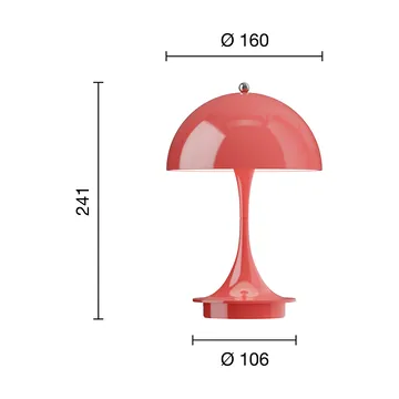 Panthella 160 Portable v3 bordslampa - Opaque coral - Louis Poulsen