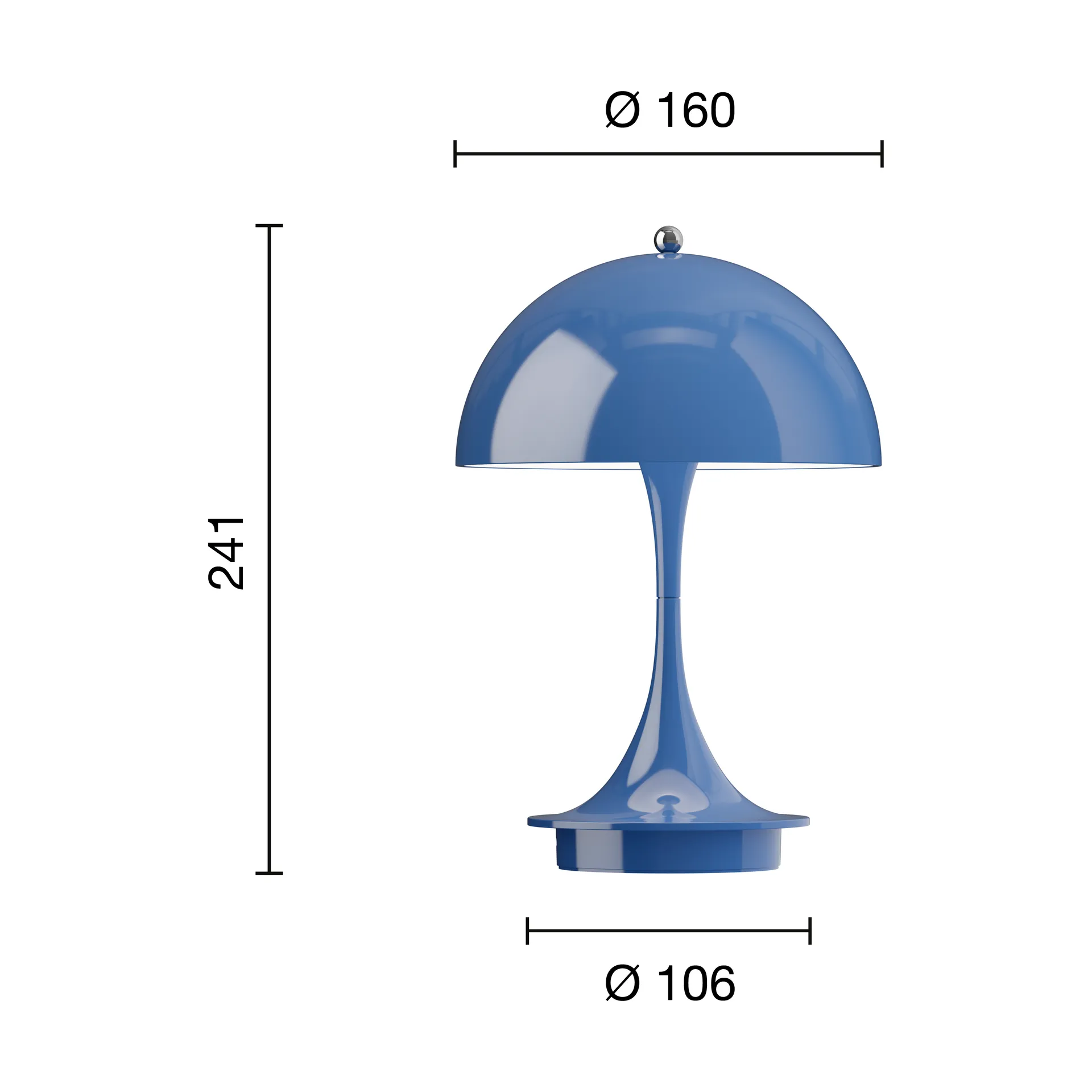 Panthella 160 Portable v3 bordslampa, Opaque indigo Louis Poulsen