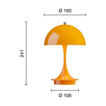Panthella 160 Portable v3 bordslampa - Opaque orange - Louis Poulsen